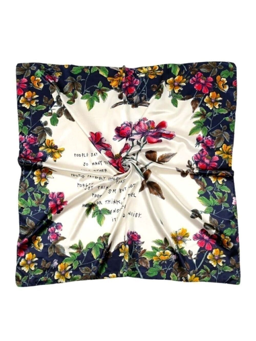 Fashion Head Scarf Headwraps for Women Silky Scarf Female Satin Print 35 x 35 in